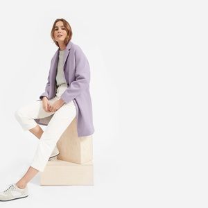 Everlane cocoon coat heathered lavender